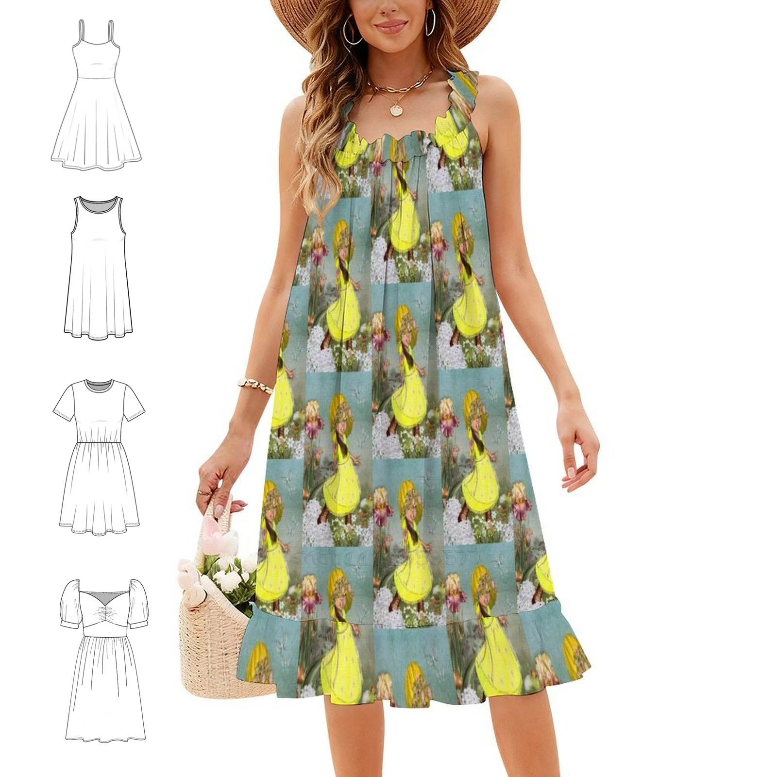 Vestido estilo coreano da marca Sunshine, para mulheres, elegante e casual, ideal para festas ou para o dia a dia. Vestido infantil, estilo boneca, fo