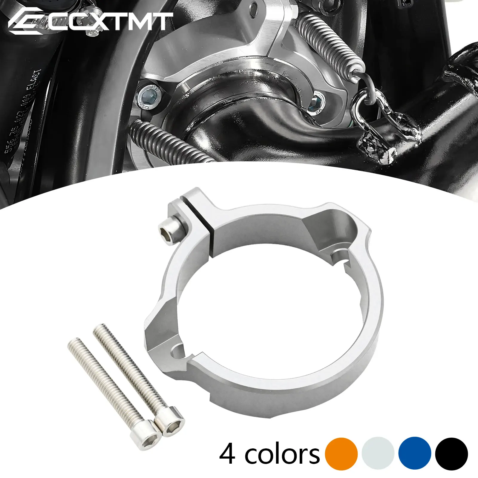 CNC Motorcycle Exhaust Tip Muffler Pipe Clamp With Flanges For Husqvarna TE TC TX For KTM EXC SX XC XCW Six Days TPI 2017-2022