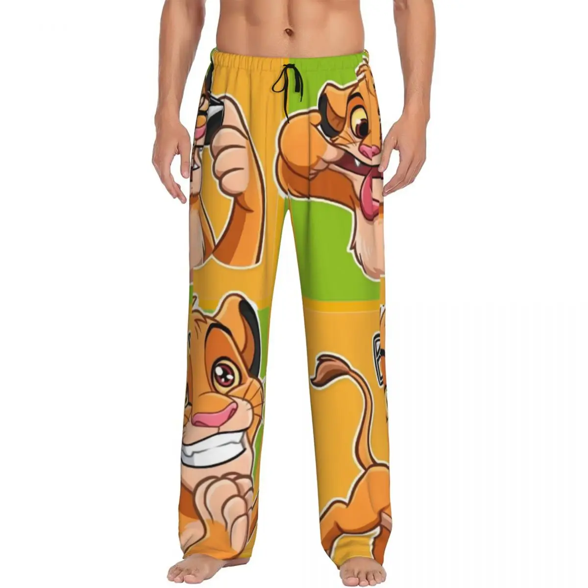 

Custom Print Men's Animation Cartoon The Lion King Pajama Pants Sleepwear Sleep Lounge Bottoms with Pockets