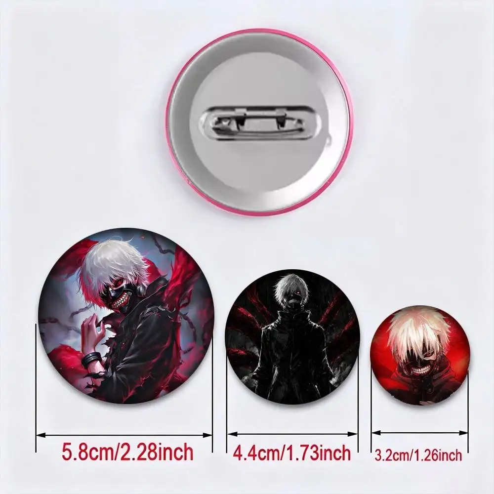 Tokyo Ghoul Kaneki Ken Anime  25mm 32mm 44mm 58mm 75mm Brooches Badges Pins for Accessories Gift