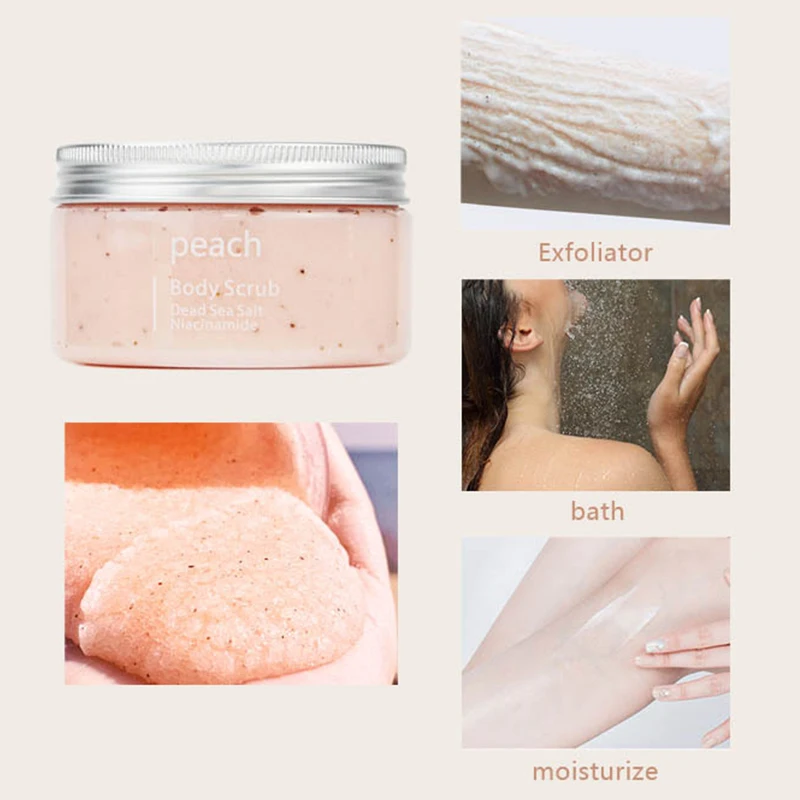 

Sea Salt Peach Peach Scrub Body Cleansing Exfoliating Chicken Skin Brighten complexion Moisturizing Photorejuvenation Bath Salt