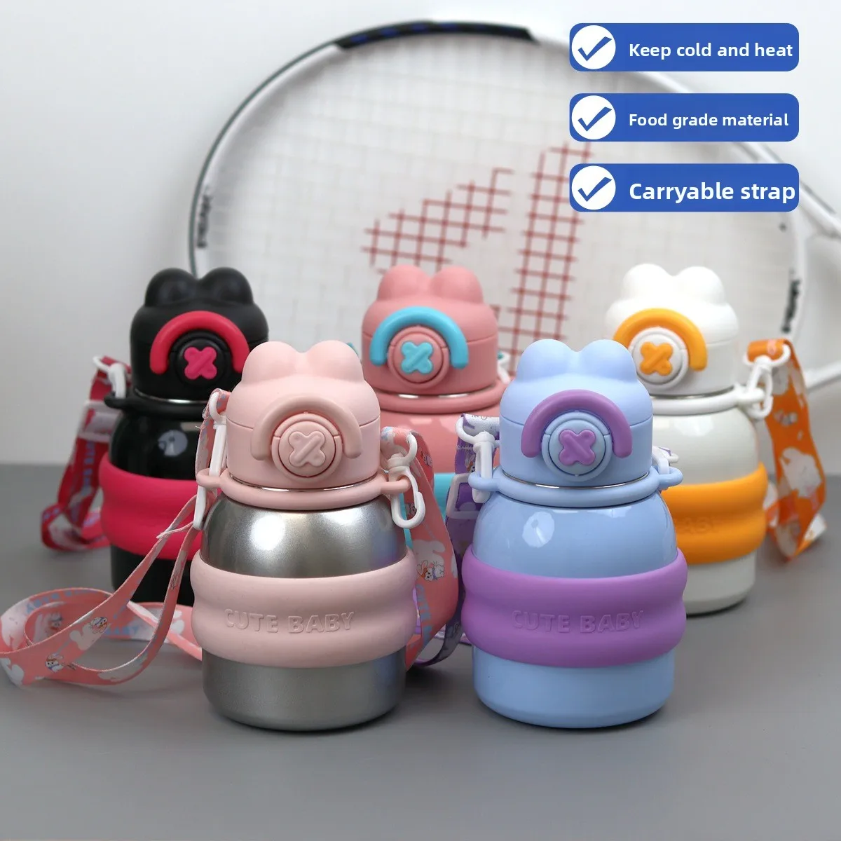 

Детский термос емкостью 550 мл с подъемом веревки для занятий спортом на открытом воздухе, милые и модные многоцветные варианты