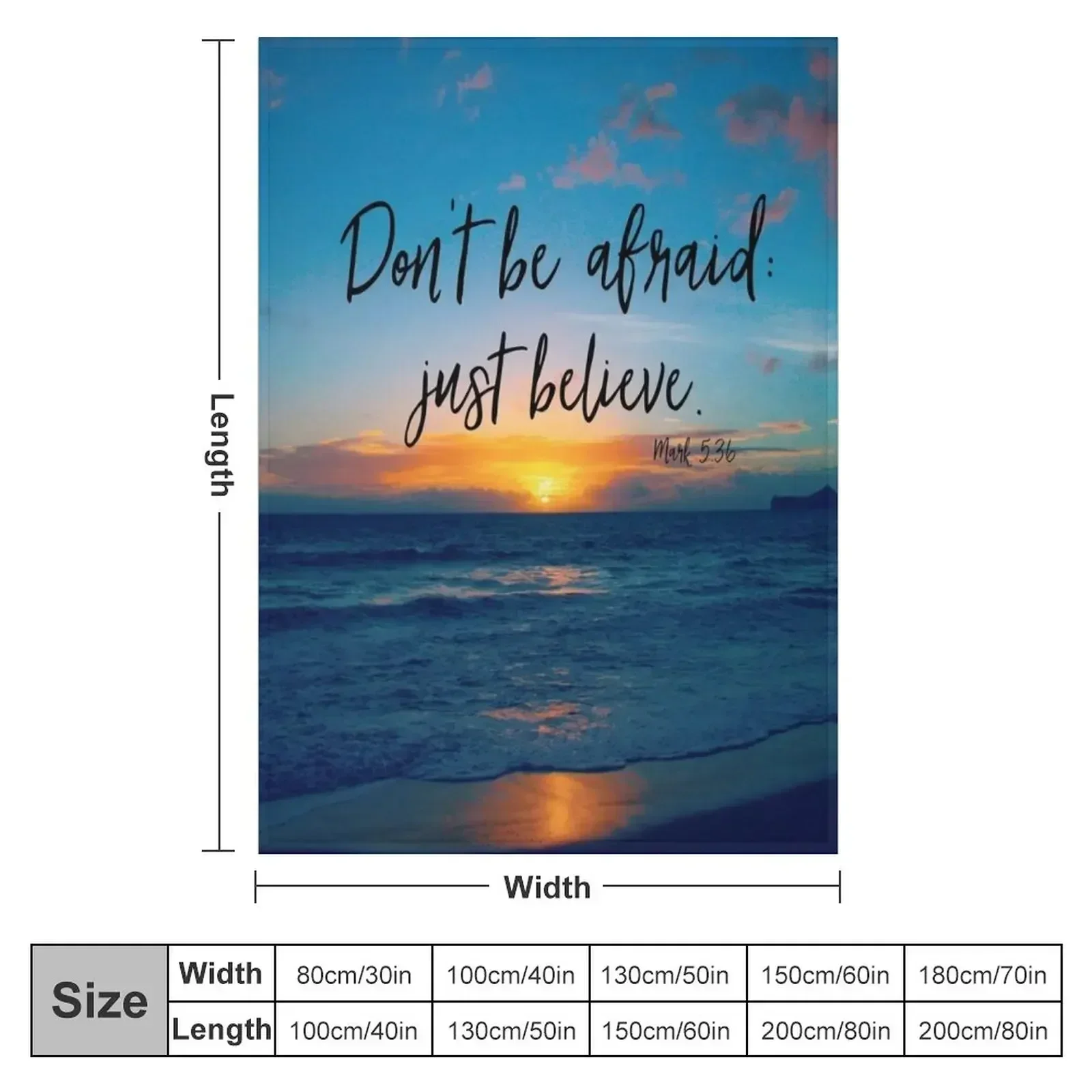 Inspirational Faith Verse Quote Throw Blanket couch cozy soft plush fuzzy picnic outdoor blanket