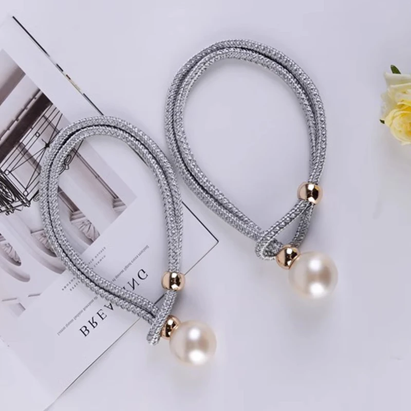 Curtain straps, light luxury high-end pearls, a pair of gauze curtain buckles, tie ties, decorative accessories, rope hooks 2pcs
