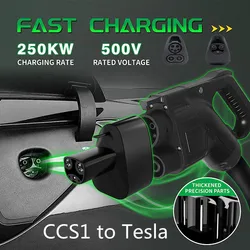 Adattatore per caricabatterie EV CCS1 a Tesla Model X Y 3 S 250KW convertitore per auto convertitore di ricarica pistola di conversione EVSE presa Tesla CCS 1