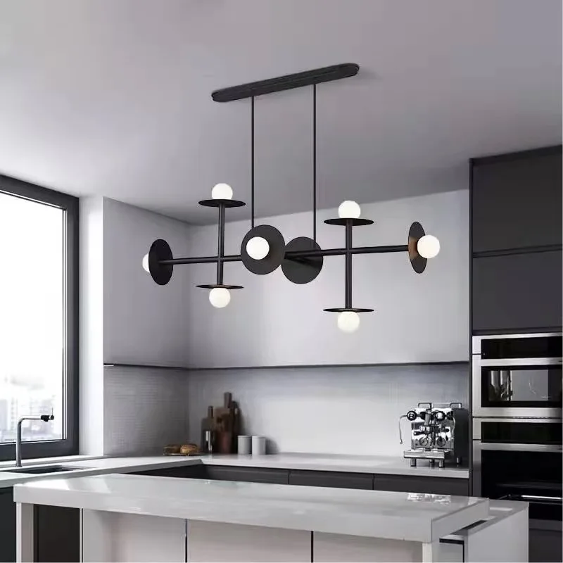 Modern Minimalist LED Ceiling Chandelier Glass Ball Black Gold Pendant Lights for Bedroom Dinning Home Decor Lamp Design Fixture