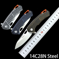 Y-START Folding Knife 14C28N Steel Blade  G10 Handle Outdoor Camping Fruit Knife Hunting Fishing Tools EDC  Pocket Knife