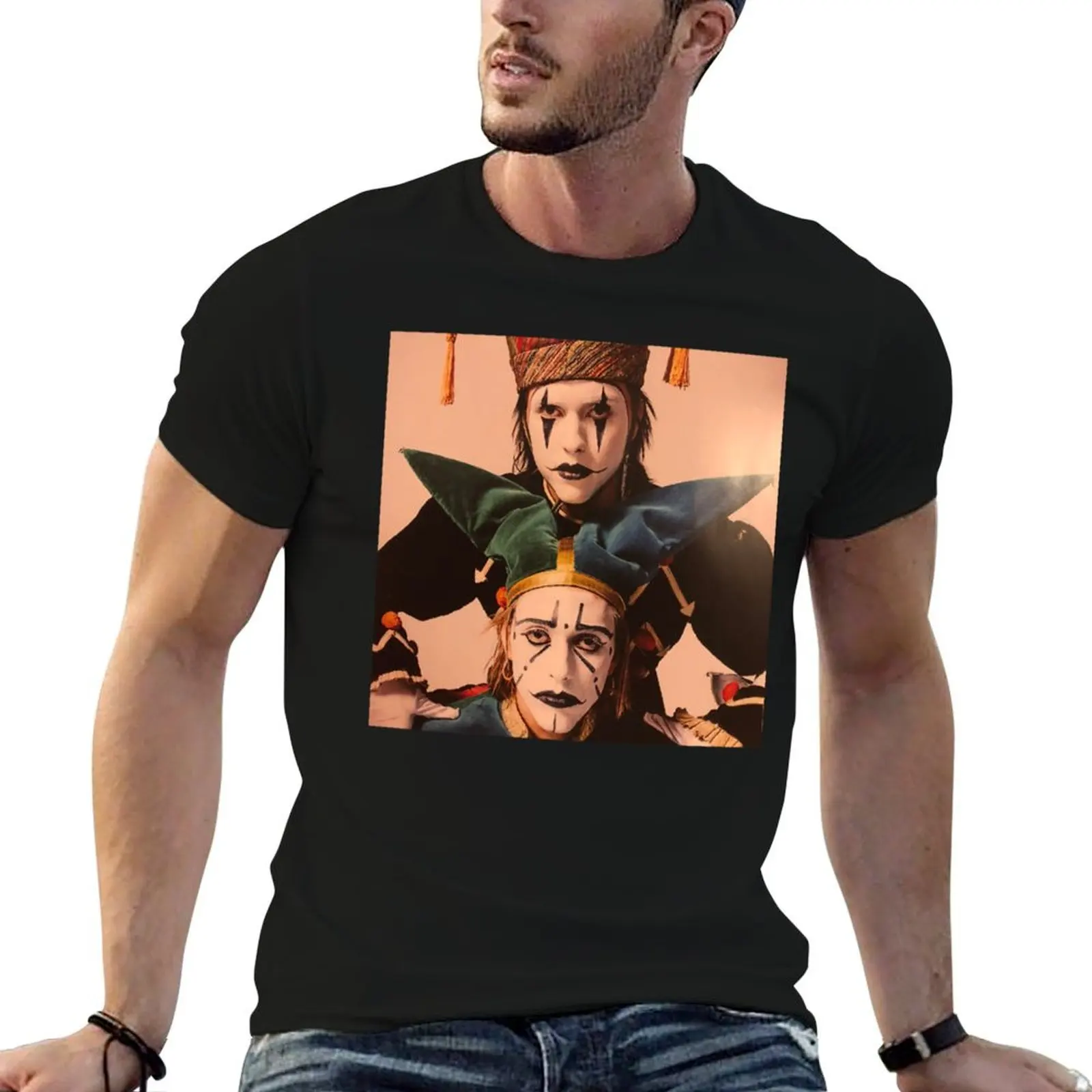 

twin jester music T-Shirt mens graphic t shirts t shirts for man cotton funny T-Shirt
