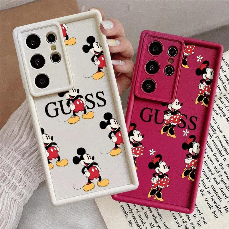 Fashion Disney Mickey Minnie Mouse Cover Phone Case for Samsung Galaxy S24 Ultra S23 S20 S21 Plus S22 Ultra S20 FE Silicone Soft