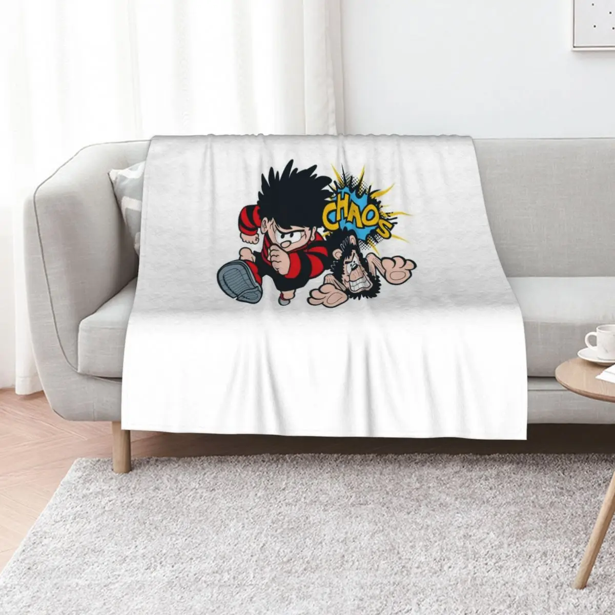 Dennis the menace CHAOS retro style Throw Blanket Picnic Softest Hair Retros Blankets