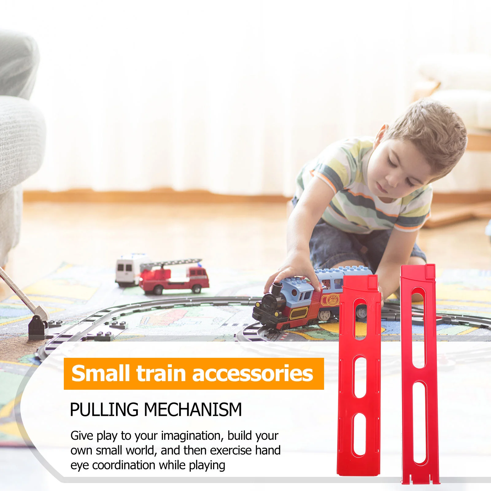 Accessoires de petit train pour enfants, jouets Dom37bricolage, cadeau de jeu pour tout-petits, fournitures universelles, 2 pièces