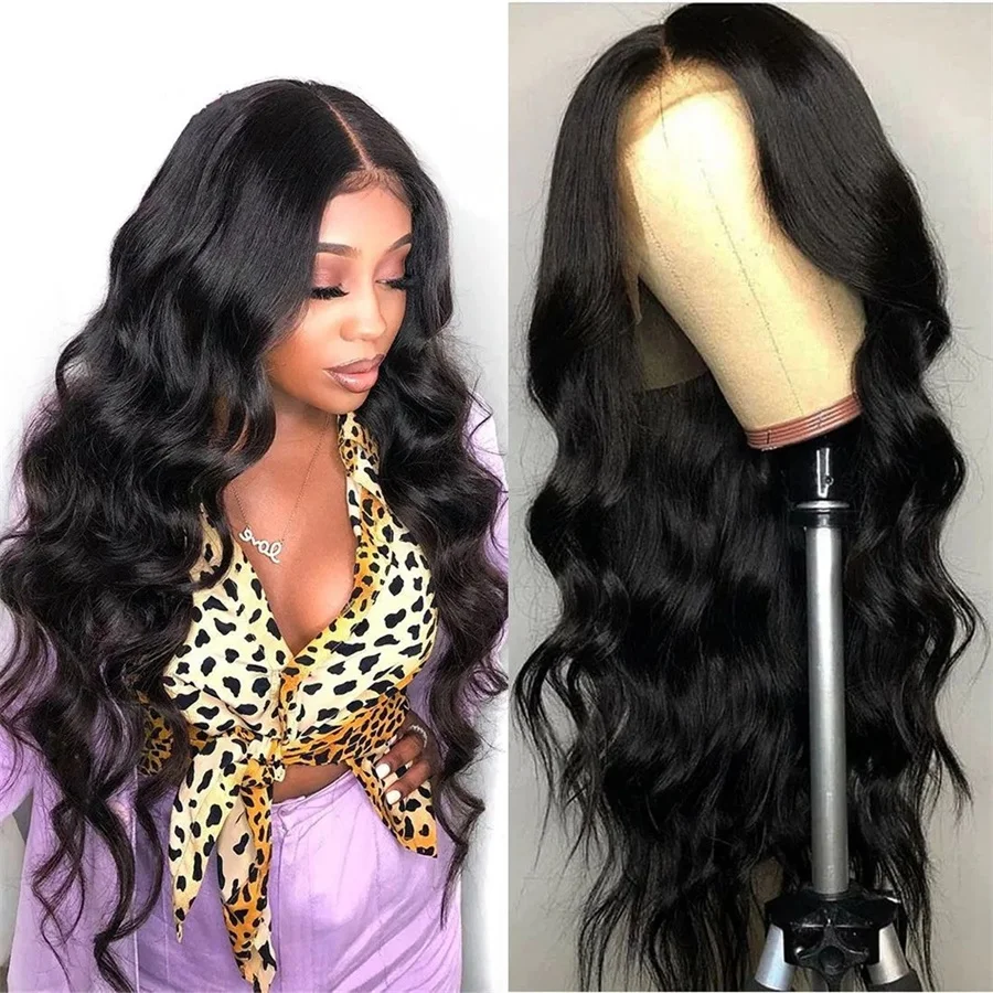 30インチ マレーシア産 13x4 HDレースフロントウィッグ 100%人毛 生え際プレプラッキング済み ブリーチノット ボディウェーブ レースフロントウィッグ