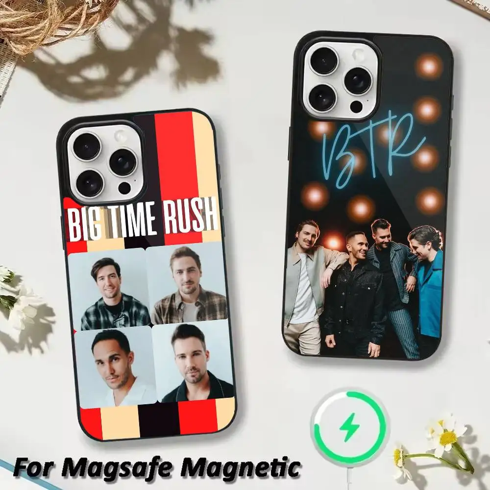 

B-Big Time R-Rush BTR Phone Case For iPhone 17 16 15 14 13 12 Pro Max Plus for Magsafe Mirror Wireless Magnetic Cover