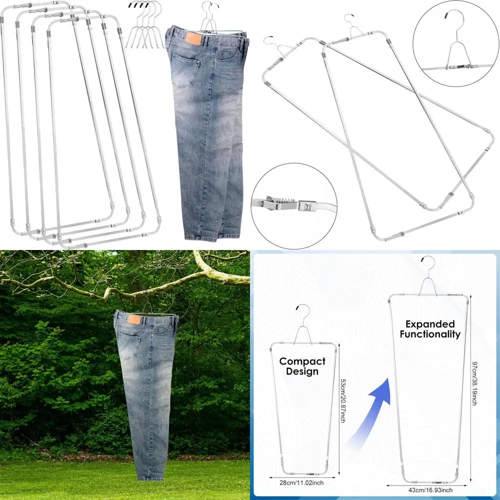 

Эластичные вешалки для брюк — 4 шт., сухие и подвесные брюки для устранения складок без глажки