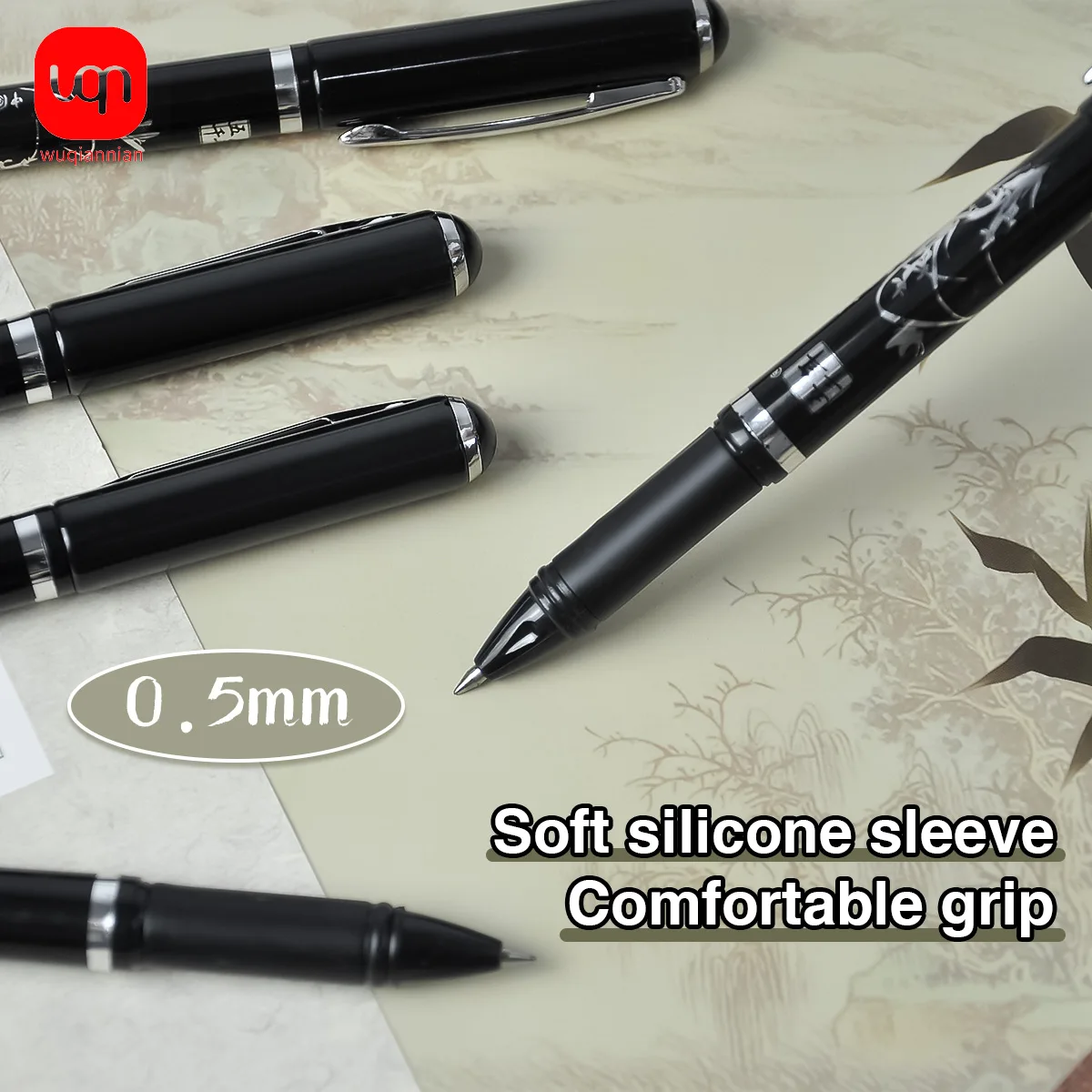 WQN 4/8/12pcs Simple Black Carbon Ballpoint Pens, Smooth and Easy to Write, Suitable for School Signatures