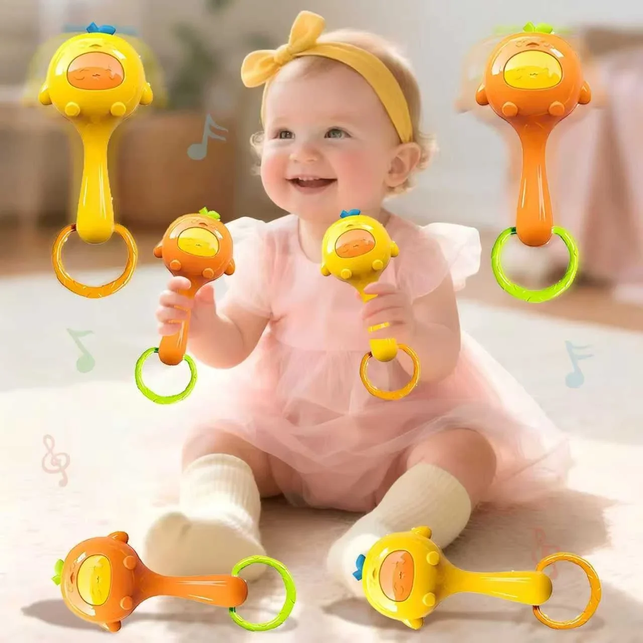 Zintuiglijk babyspeelgoed met rammelaars - Veelkleurig tastbaar stimulatorspeelgoed voor de ontwikkeling van motoriek, aangrijpende en rinkelende geluiden