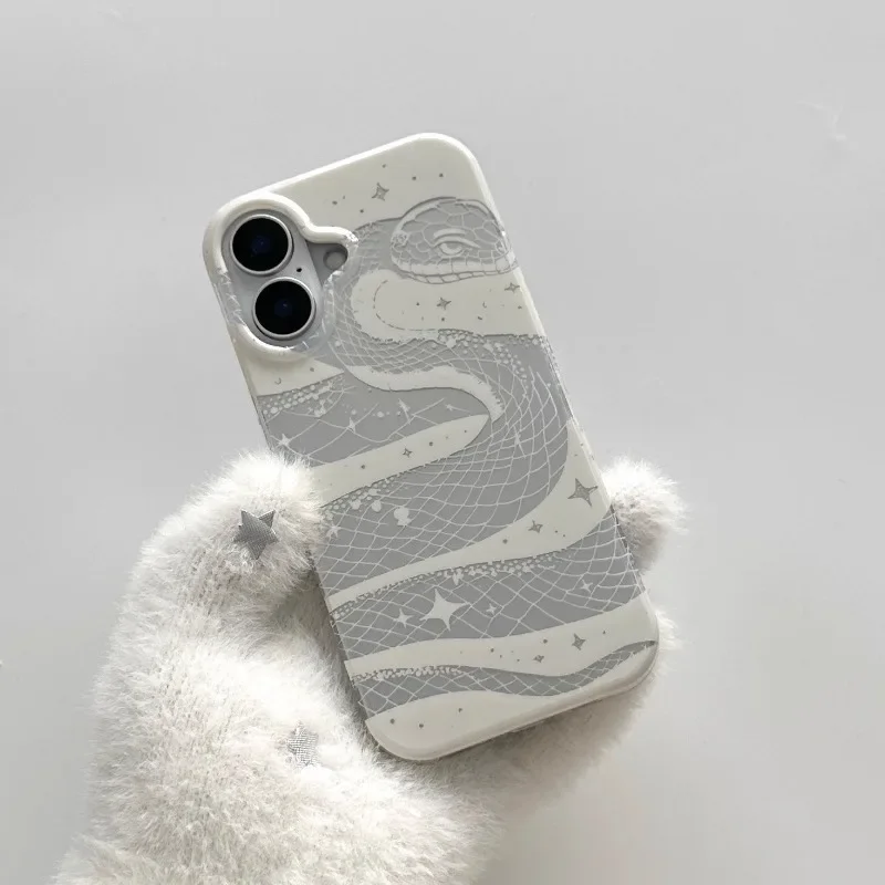 

New year of the snake creative hollow snake, suitable for iPhone 16 14 13 12 11 15 Pro Max phone case, Christmas gift