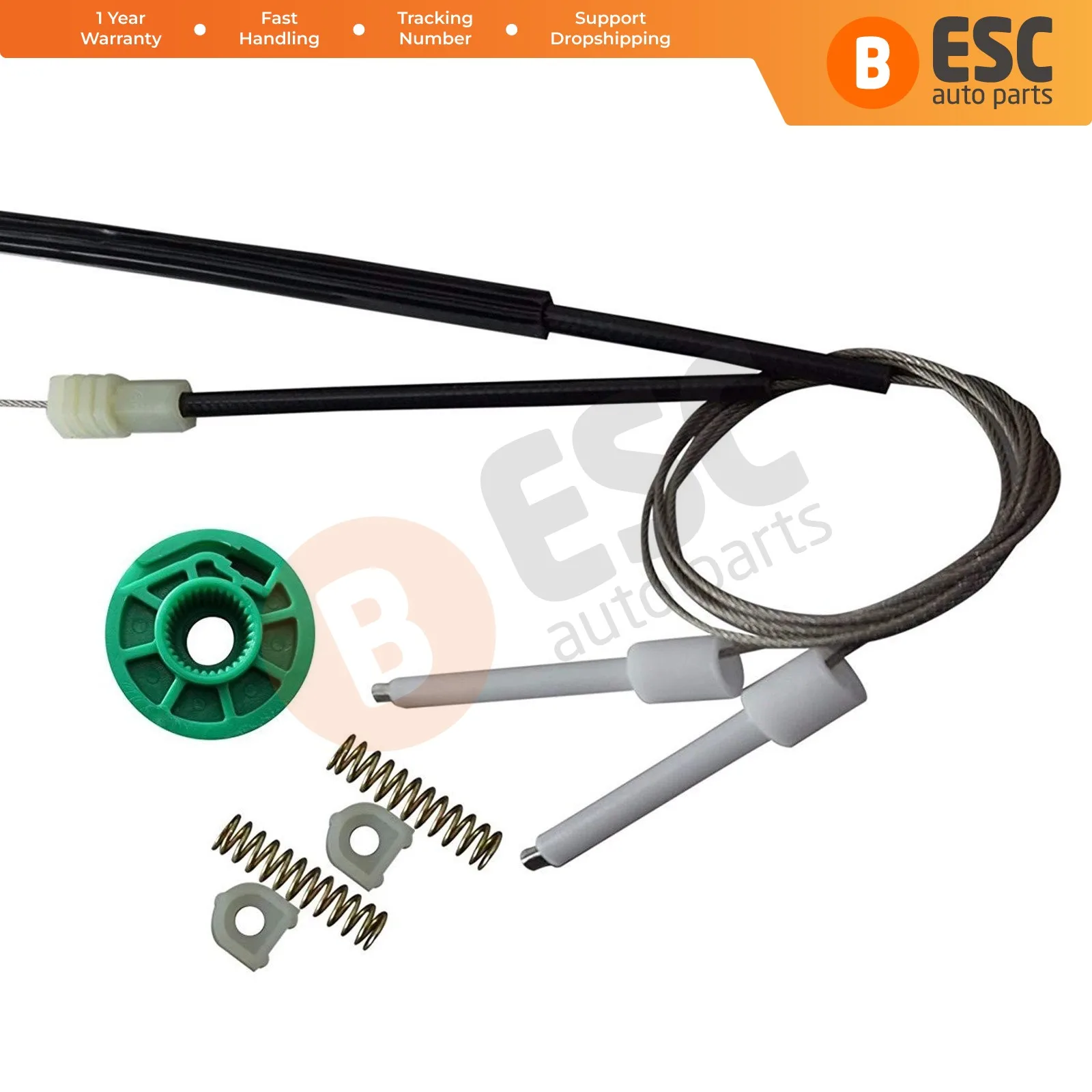 ESC Auto Parts EWR5041 Window Regulator Repair Kit Front Left Door:4A0837461A for Audi100 A6 4A C4 Fast Shipment Free Shipment