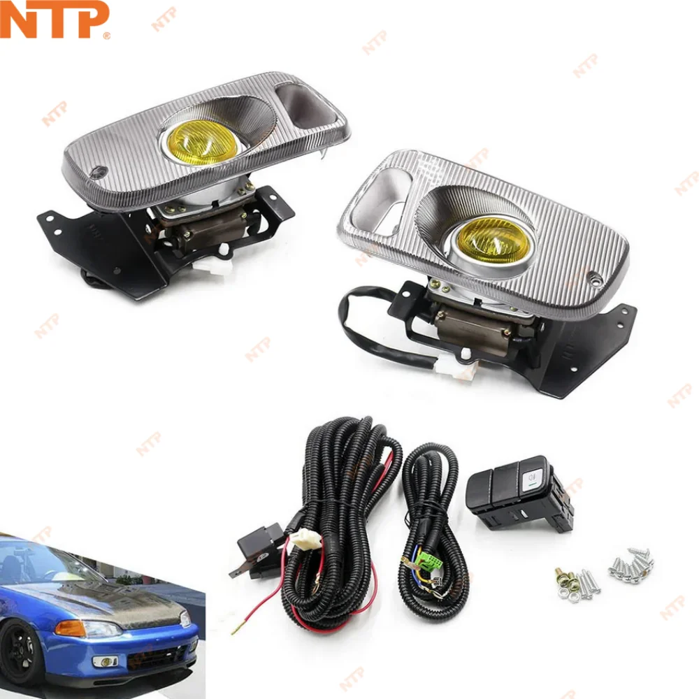 

For Honda Civic 1992-1995 Model Fog Lamp Daytime Running Light Daylight Headlight Yellow Fog light kit assembly Car accessories
