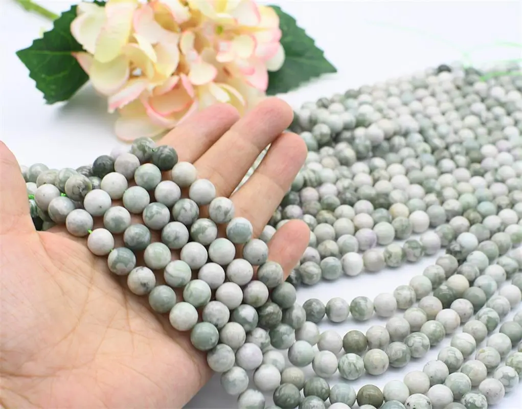 

6mm Natural Smooth Lucky jade Round stone Beads For DIY necklace bracelet jewelry make 15 "free delivery