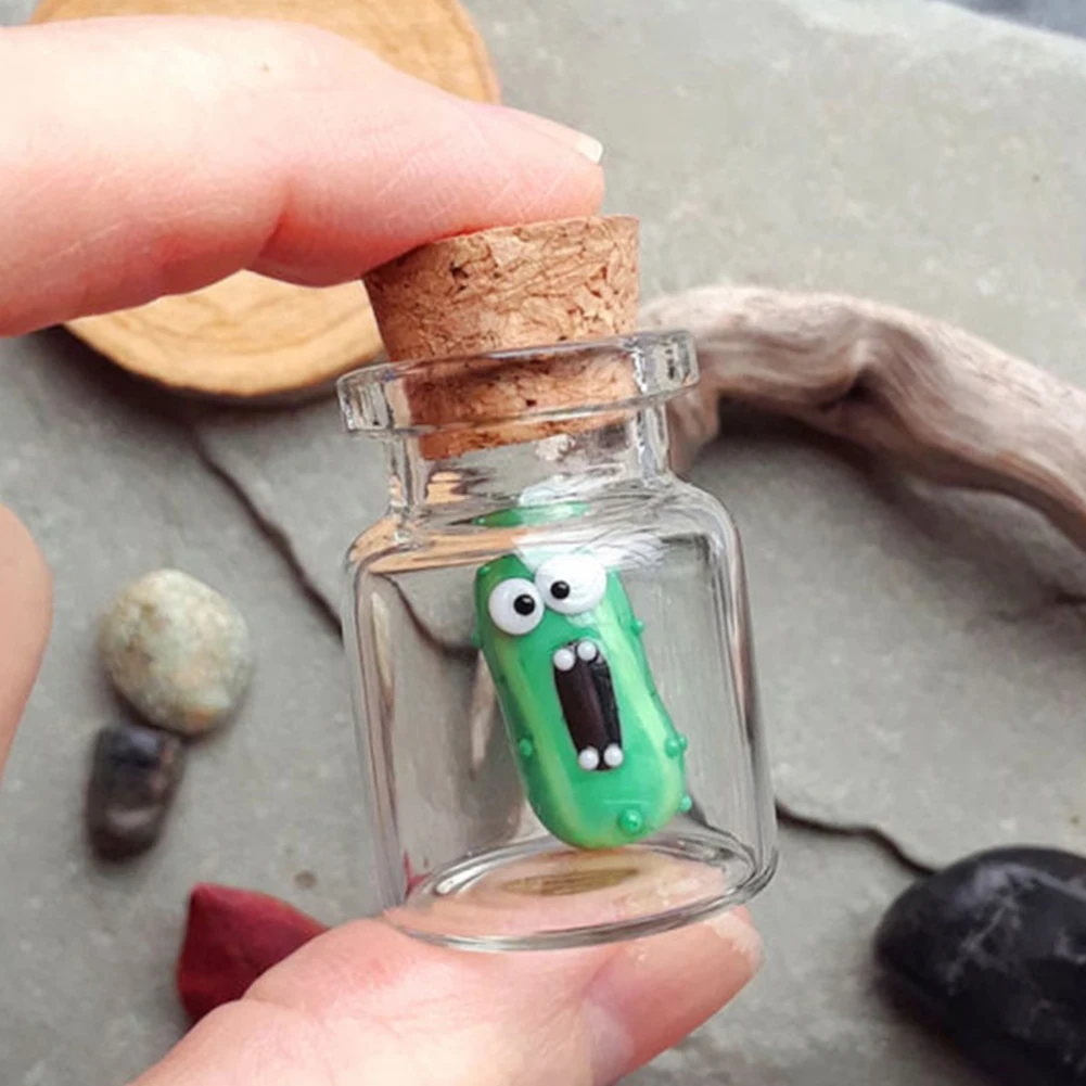 Urning Pickle Jar Ornament Handmade urling Pickle Glass Bottle Model Resin urling Pickle Sculpture for Home Room Decor