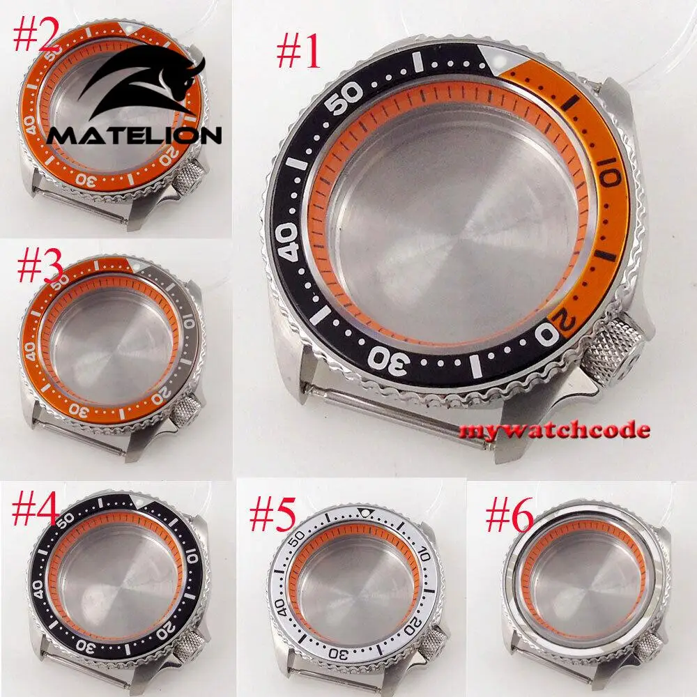 

42mm Orange Chapter Ring Watch Case Sapphire Glass fit Japan NH35 NH36 NH34 SKX007 model 3.8 o'clock