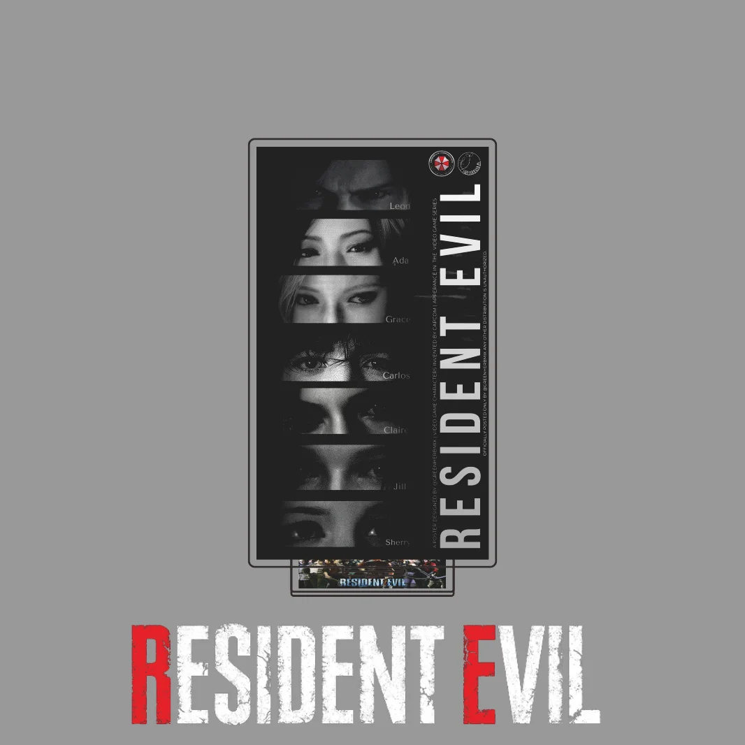 New Anime Resident Evil Acrylic Stand Keychain Figure Ada Wong Leon Kennedy Fan Art Poster Style Character Desk Decor Gift Game