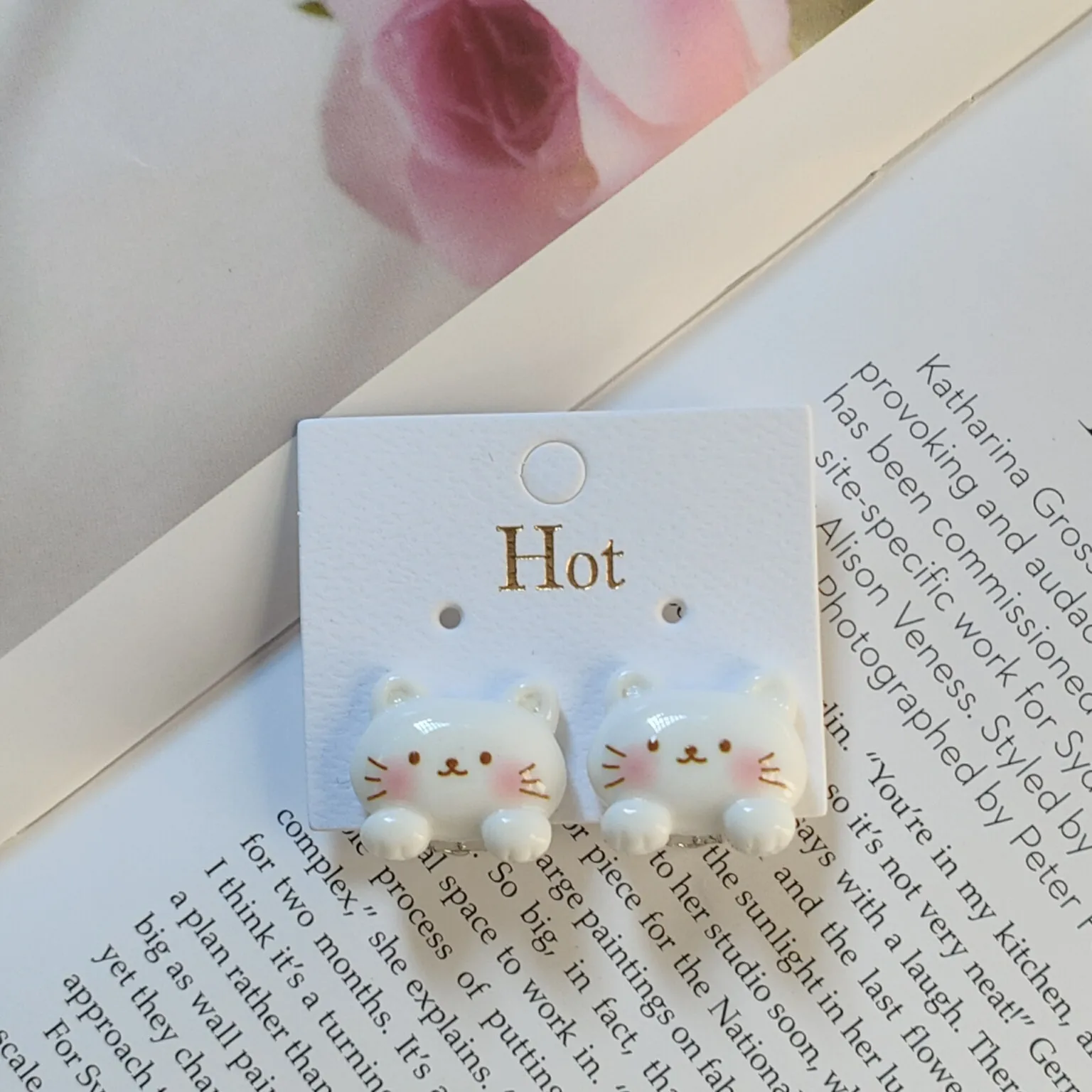 لطيف الأرنب الدب ستار الراتنج كليب على أقراط للأطفال الفتيات الصغيرات لا اخترقت جميل القرط الموضة مجوهرات