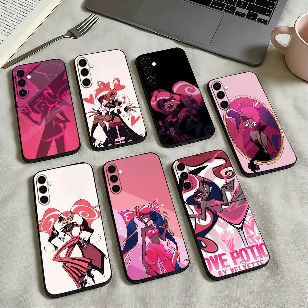 

H-Hazbin Hotel V-Velvette Phone Case For Samsung Galaxy A73,A72,A71,A70,A53,A52,A51,Others Soft Black Cover