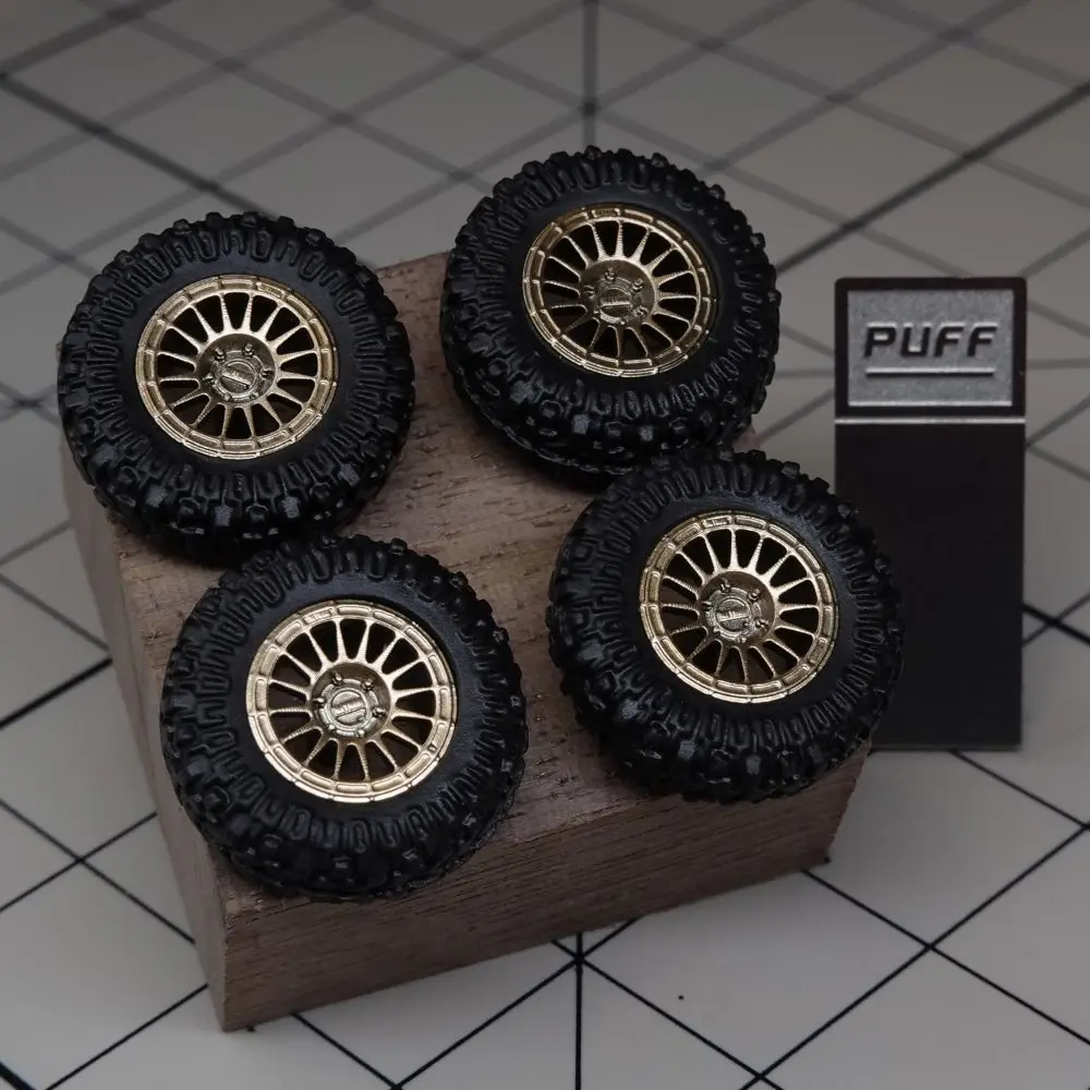 PUFF 1/64 Model Car All Terrain Wheels  METHOD-314 Refitting Parts with Rubber Tires For Off-road Vehicle Hot Wheels D: 13.5mm