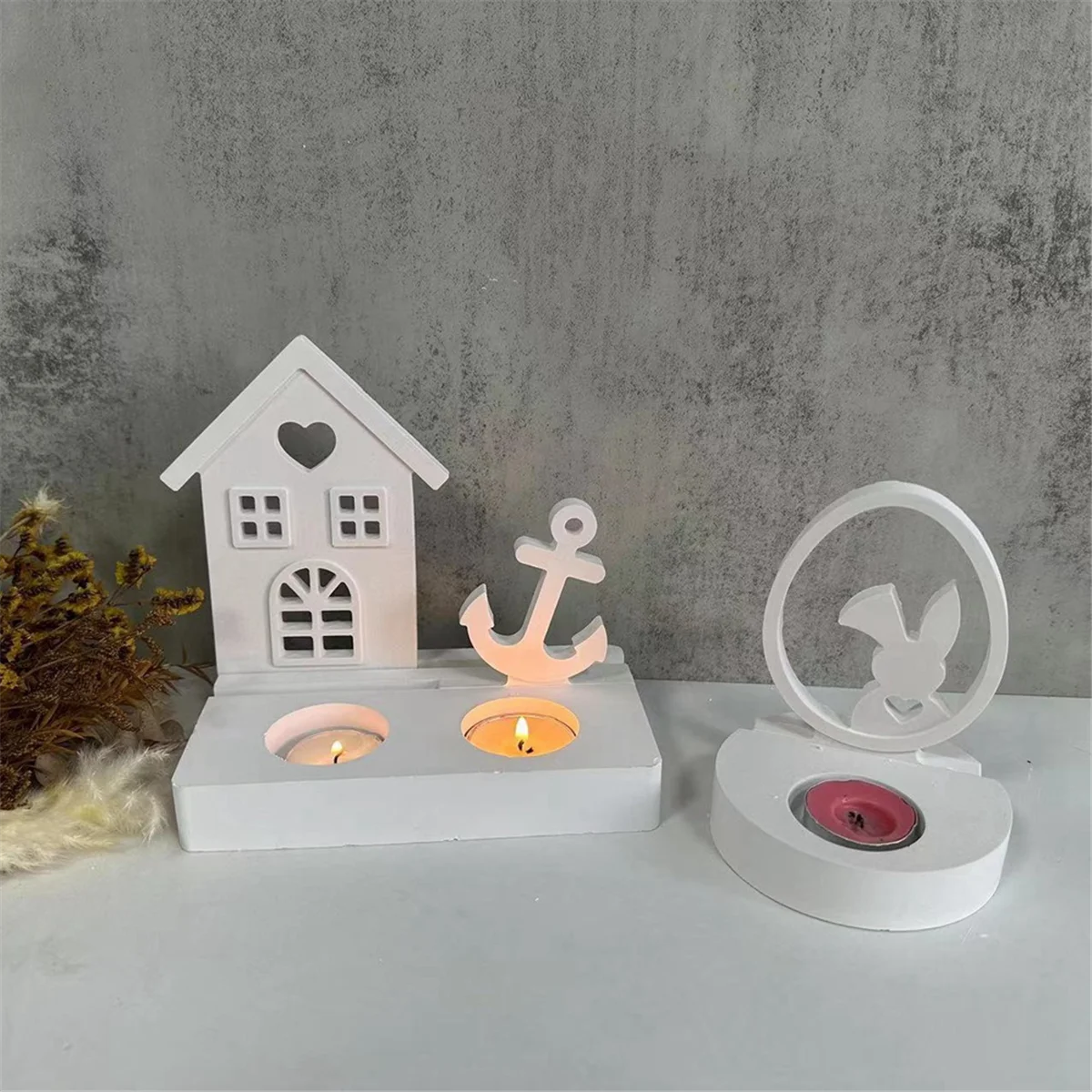 C Ornaments Silicone Mold Candle Holder Base Silicone Mould DIY Cement Gypsum Home Decorations Mold Resin Mold