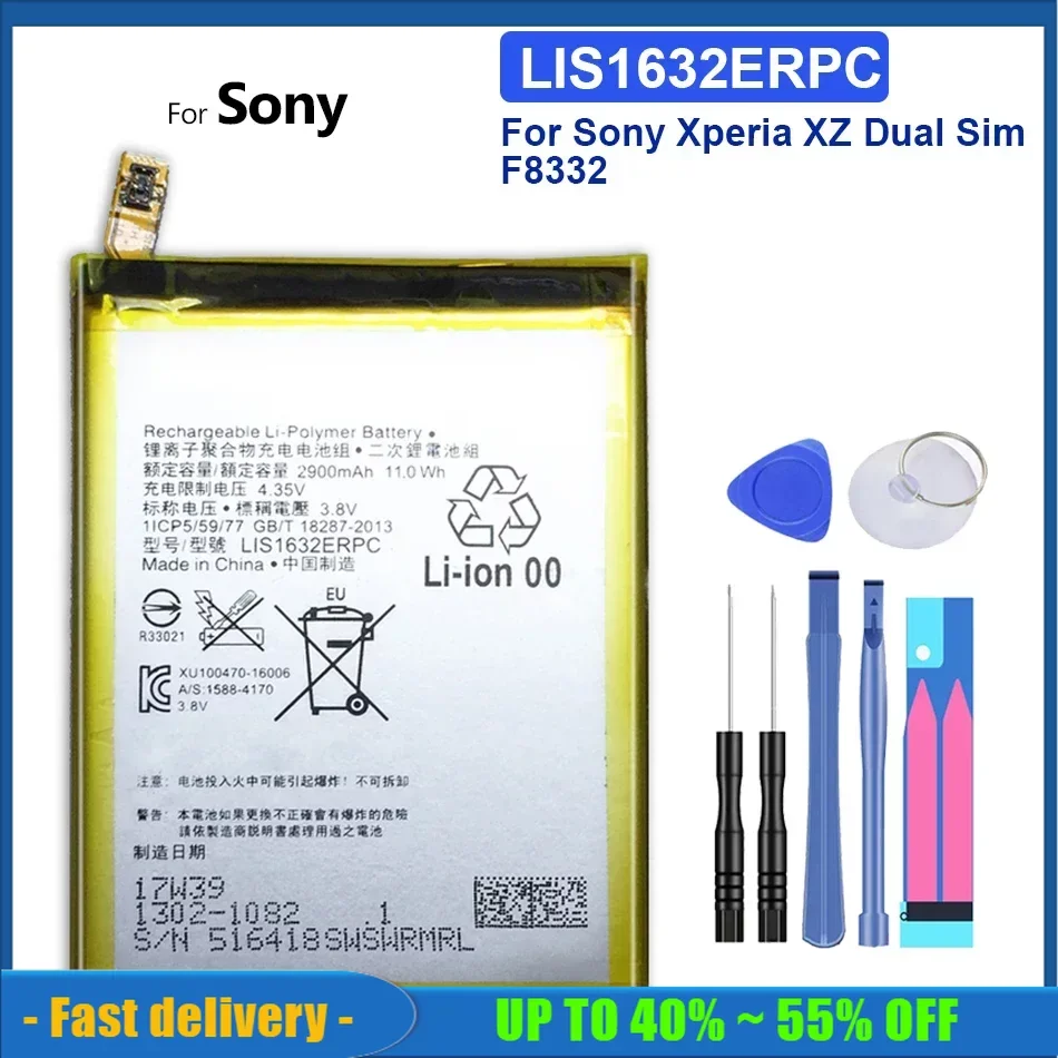 LIS1632ERPC Replacement Mobile Phone Battery High Quality Smartphon Batteries 2900mAh For Sony Xperia XZ XZs F8331 F8332