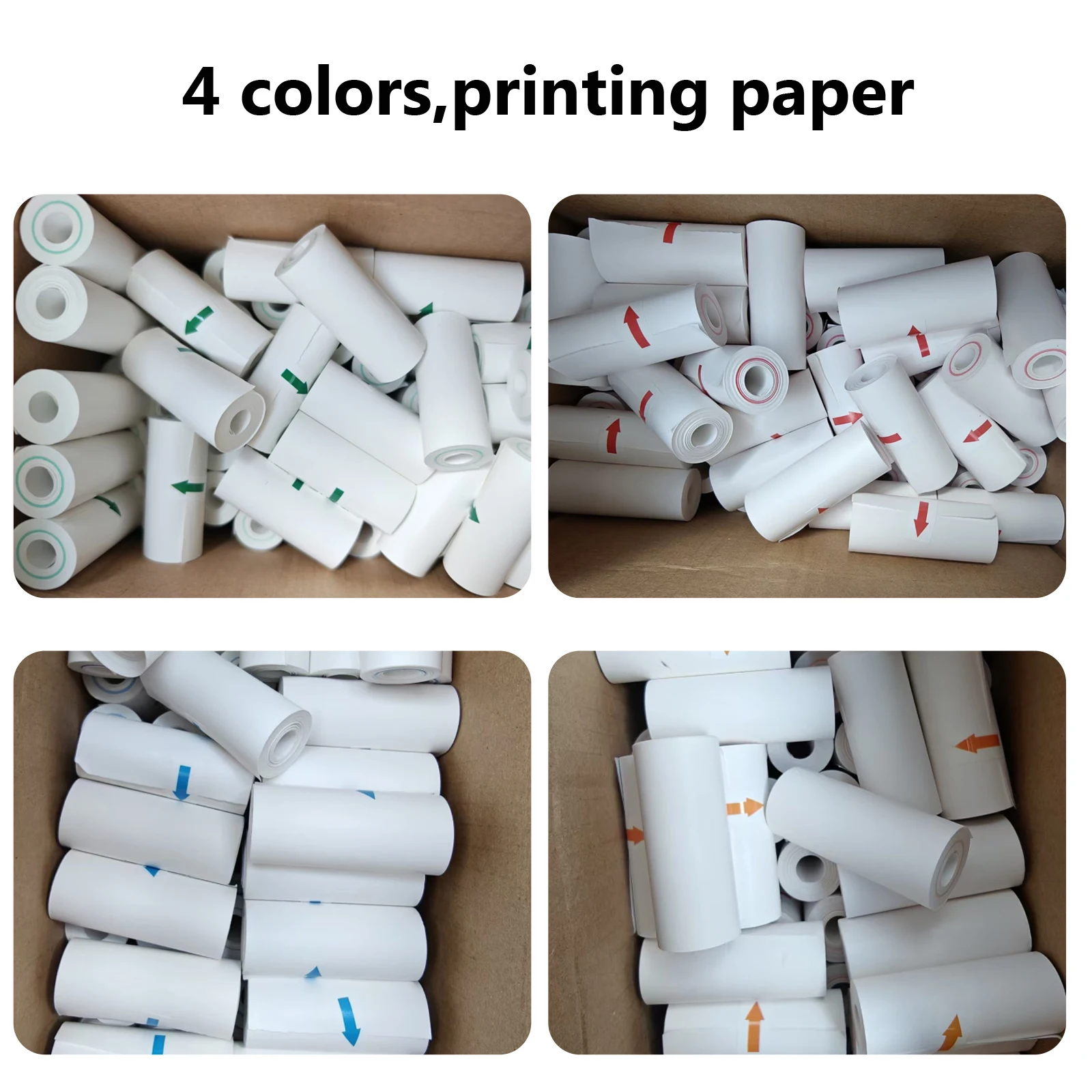 New 4 Rolls Colors Thermal Paper for Color Printing Paper for Instant Printing Camera Kids Color Papers No Ink Print