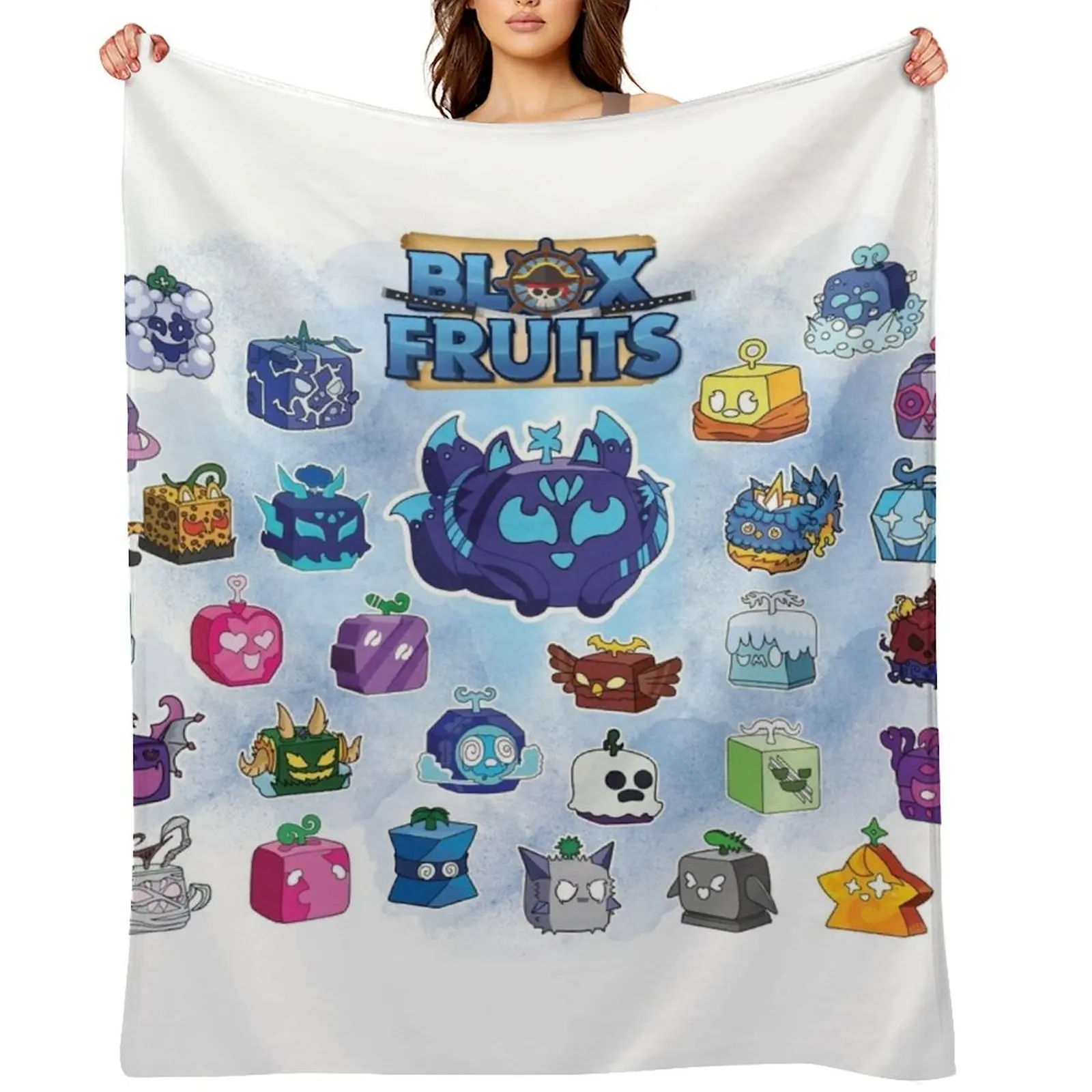 

Kitsune - Blox Fruits - Characters Throw Blanket Flannels Hairys Personalized Gift Heavy Blankets