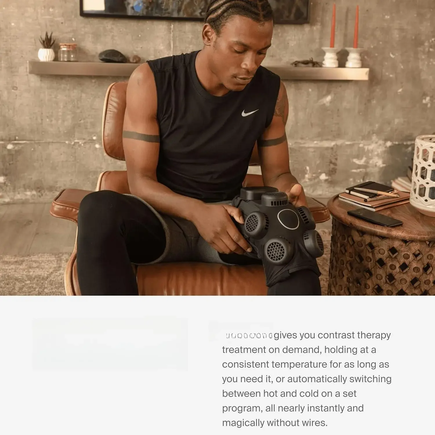 W_Knee Device - Advanced Heat and Cold Contrast Therapy - Pain and Inflammation Relief - Provides Increased Range of Motion