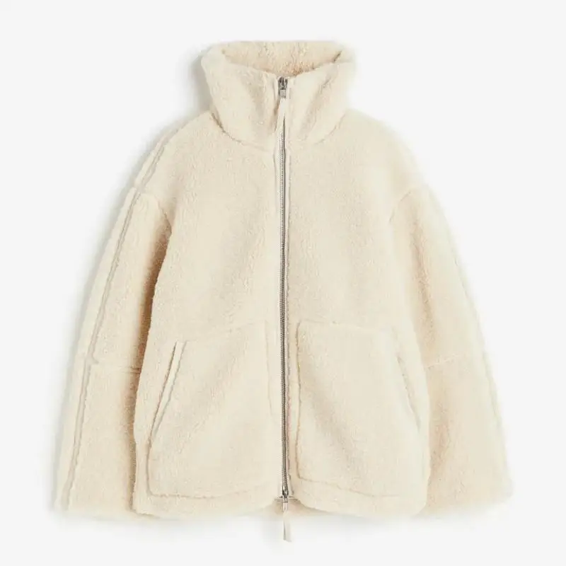 

Fashionable fleece high-neck warm coats for autumn and winter, and personalized outdoor zipper coats
