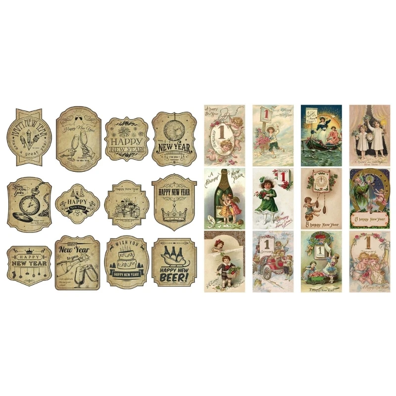 

12 шт., новогодняя наклейка на бутылку вина, этикетка для легкого распознавания в баре и на вечеринках