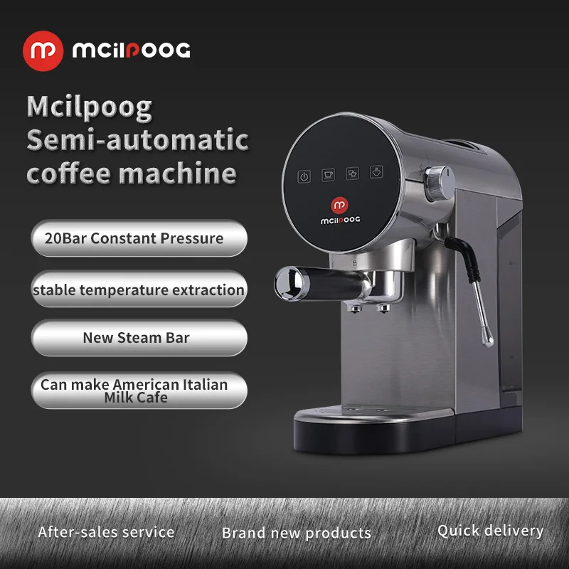 Mcilpoog WS801 19Bar Semi Automatic Espresso  & Steam Wand,Espresso Machine  for Cappuccino or Latte.