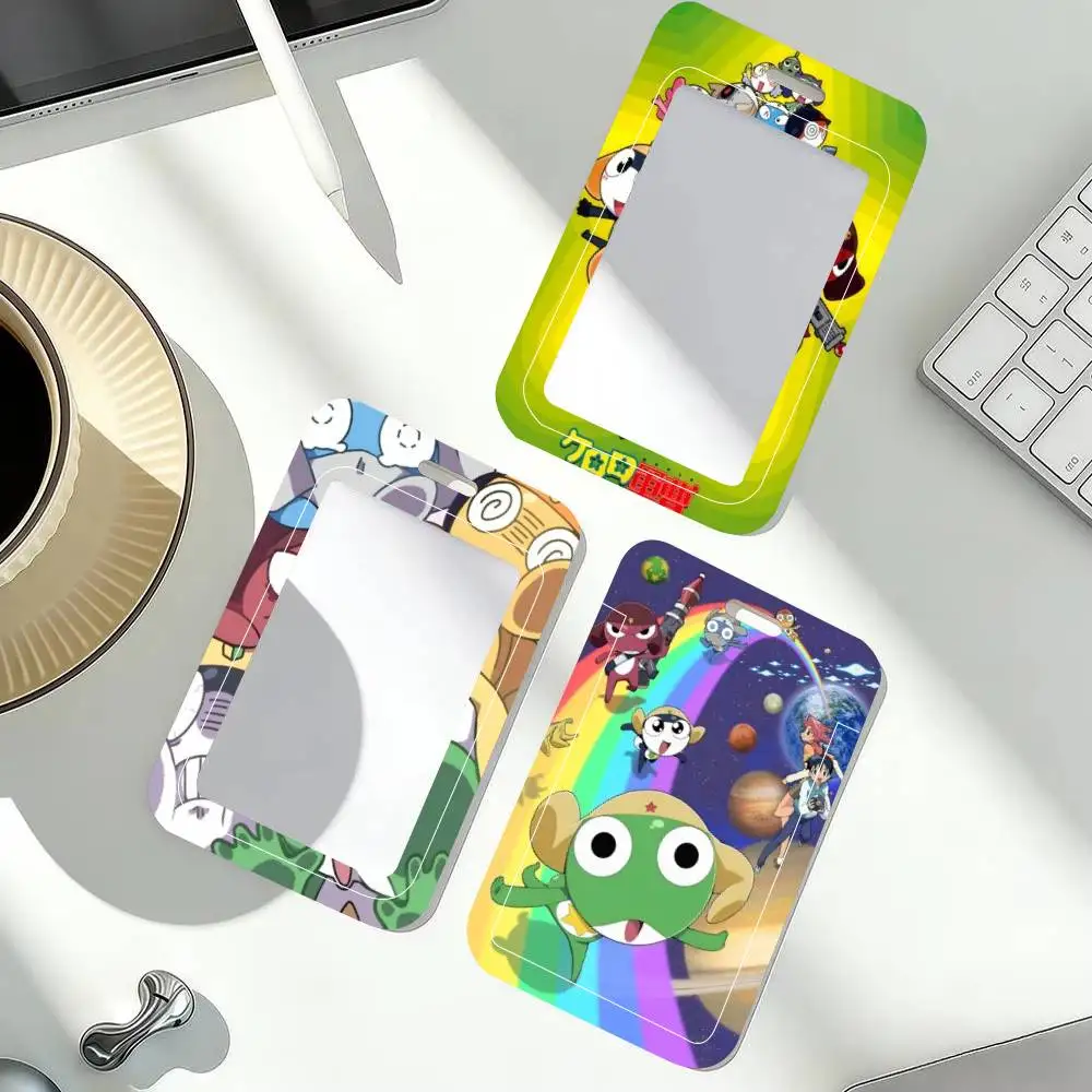 Sgt. Frog Anime   ID Card Holder Neck Strap Pendant Door Badge Holder Lanyards Keychain Work Credential Case Gift