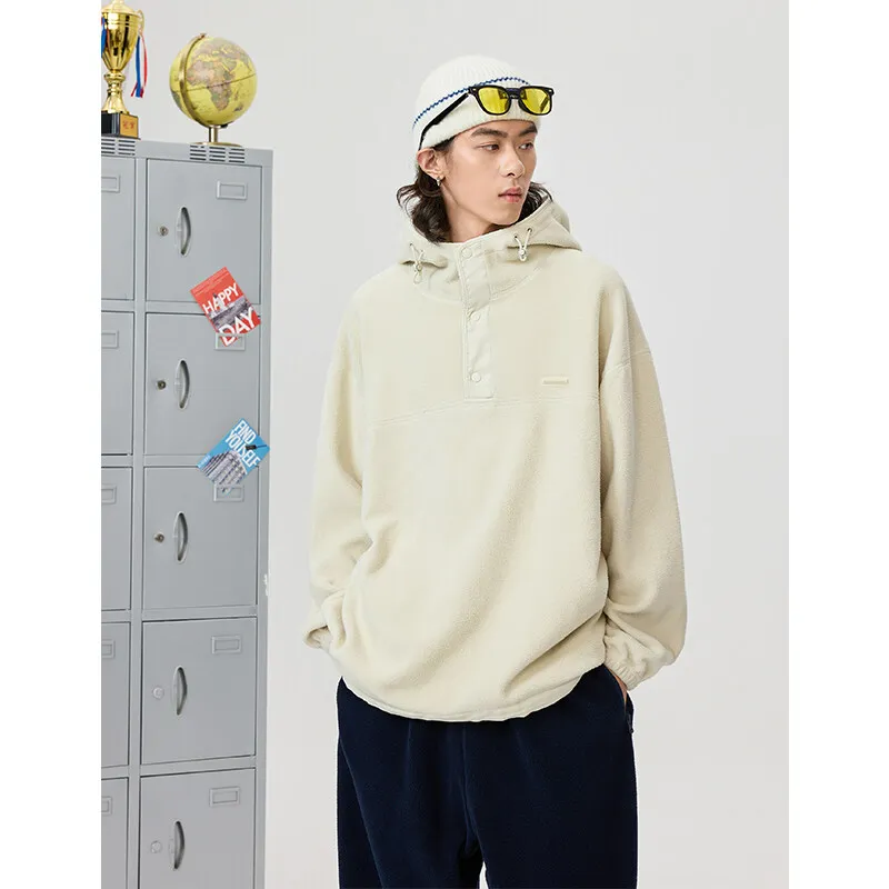 Men Women Streetwear Fashion Loose Casual Outdoor Velvet Pullover Hooded Sweatshirt Cityboy Hoodie Couple Hoody Coat