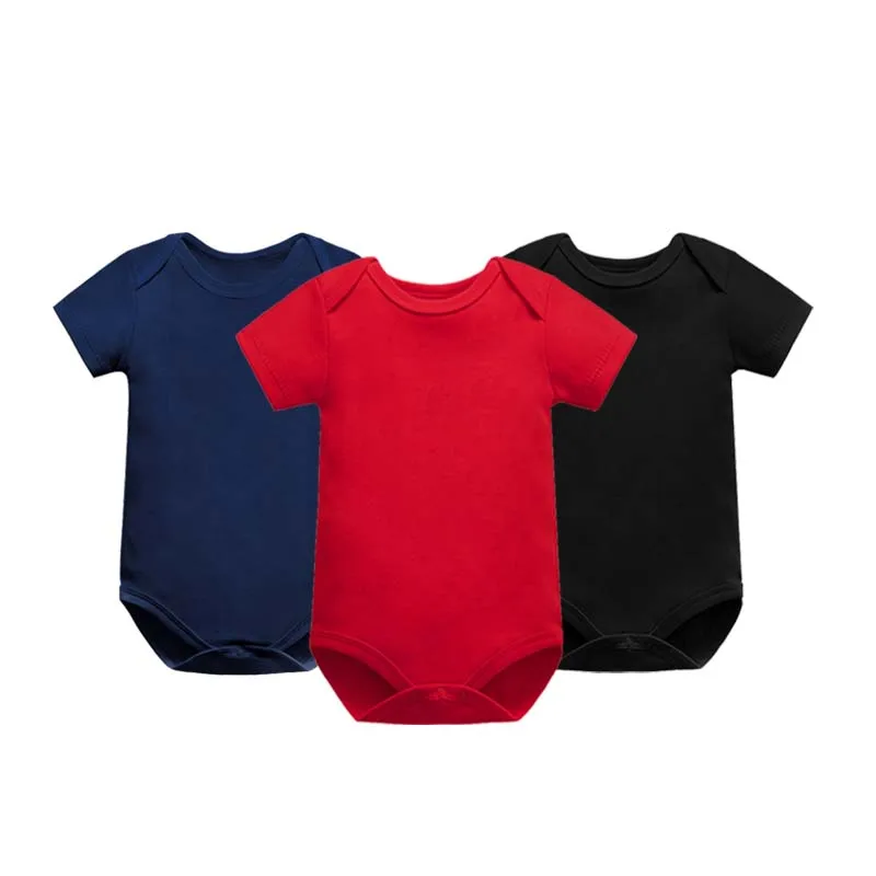 Однотонный Детский комбинезон из 3 предметов, модное боди для новорожденных от 0 до 24 месяцев, детская одежда, хлопковое боди с коротким рукавом, одежда для маленьких мальчиков и девочек