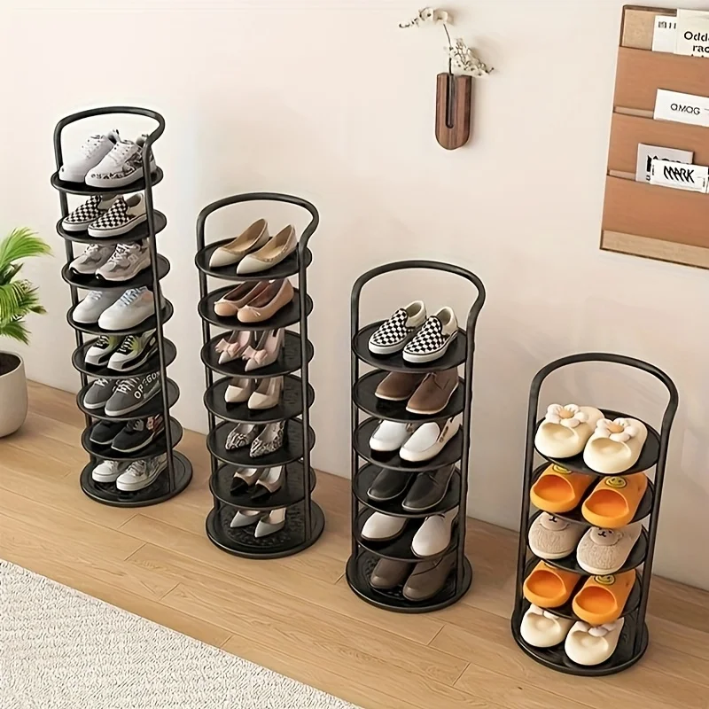

4-Tier Shoe Rack with Golden Frame, Space Saving Metal Shoe Organizer for Entryway, No Assembly Required Shoe Shelf for Sneaker
