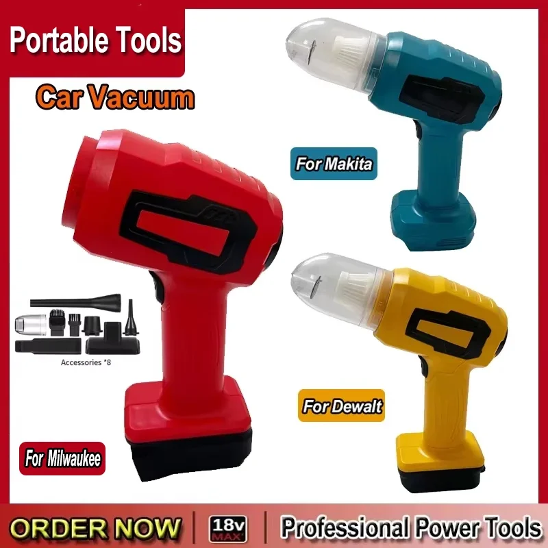 

Fit Milwaukee Dewalt Makita 18V Battery Cordless Handheld Vacuum Cleaner 2-In-1 Multi-function Dust Collect Machine