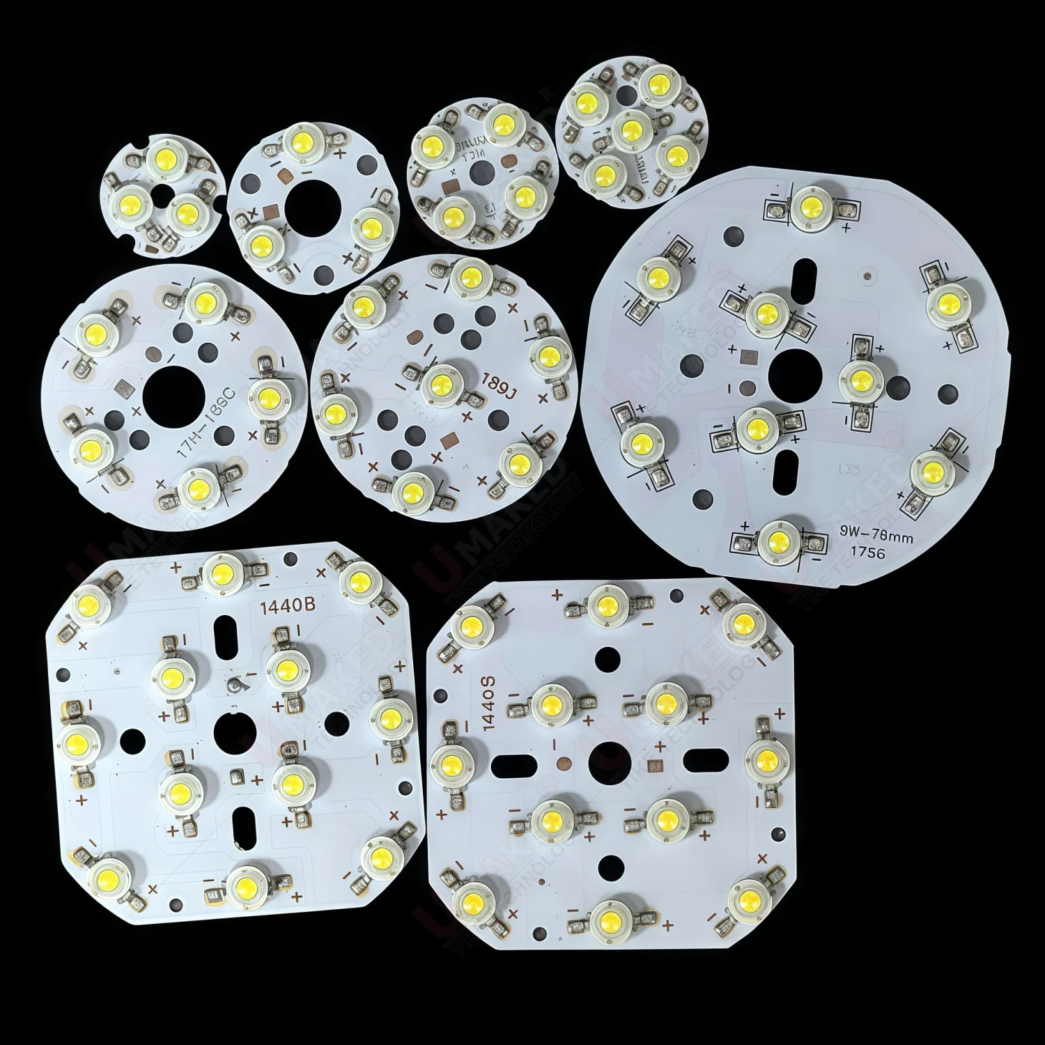 10pcs 1w3w5w7w9w12w15W LED PCB Board Welded 1w Epistar LED Bead White WW/P/R/G/B/Y Lamp Plate DIY for Bulb Downlight Spotlight