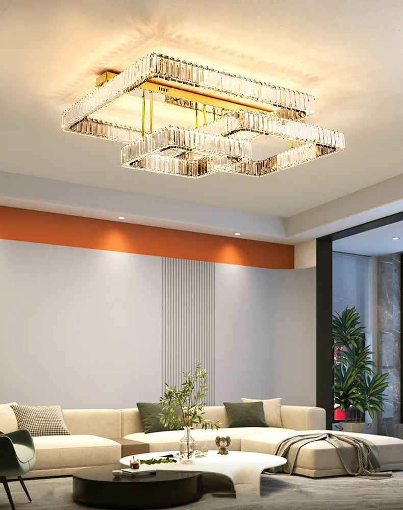LED Dimmable Ceiling Lights Living Room Crystal