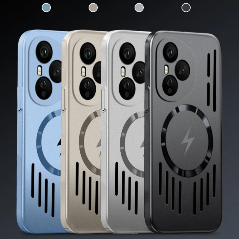 حافظة مغناطيسية رفيعة للغاية لتبديد الحرارة لهاتف Honor 400 Pro 400Pro Magsafe شحن لاسلكي طلاء معدني غطاء خلفي صلب للكمبيوتر الشخصي