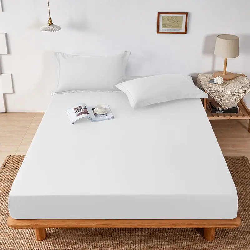 Spring Summer soft Fitted Sheet,Double bed sheets 90/120/150/180/200cm mattress dust cover, non slip elastic rope bed sheets