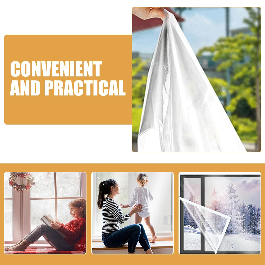 

Reusable Insulating Window Film 63x63in Clear Transparent Protection Covering for Indoor Winter Use Heat Retention