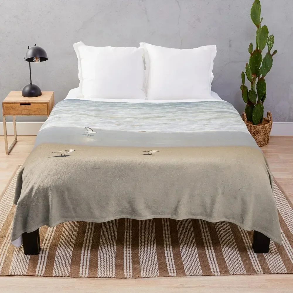

Shorebirds on the tropical beach Throw Blanket Cozy Home Blanket Gift for Christmas Holiday