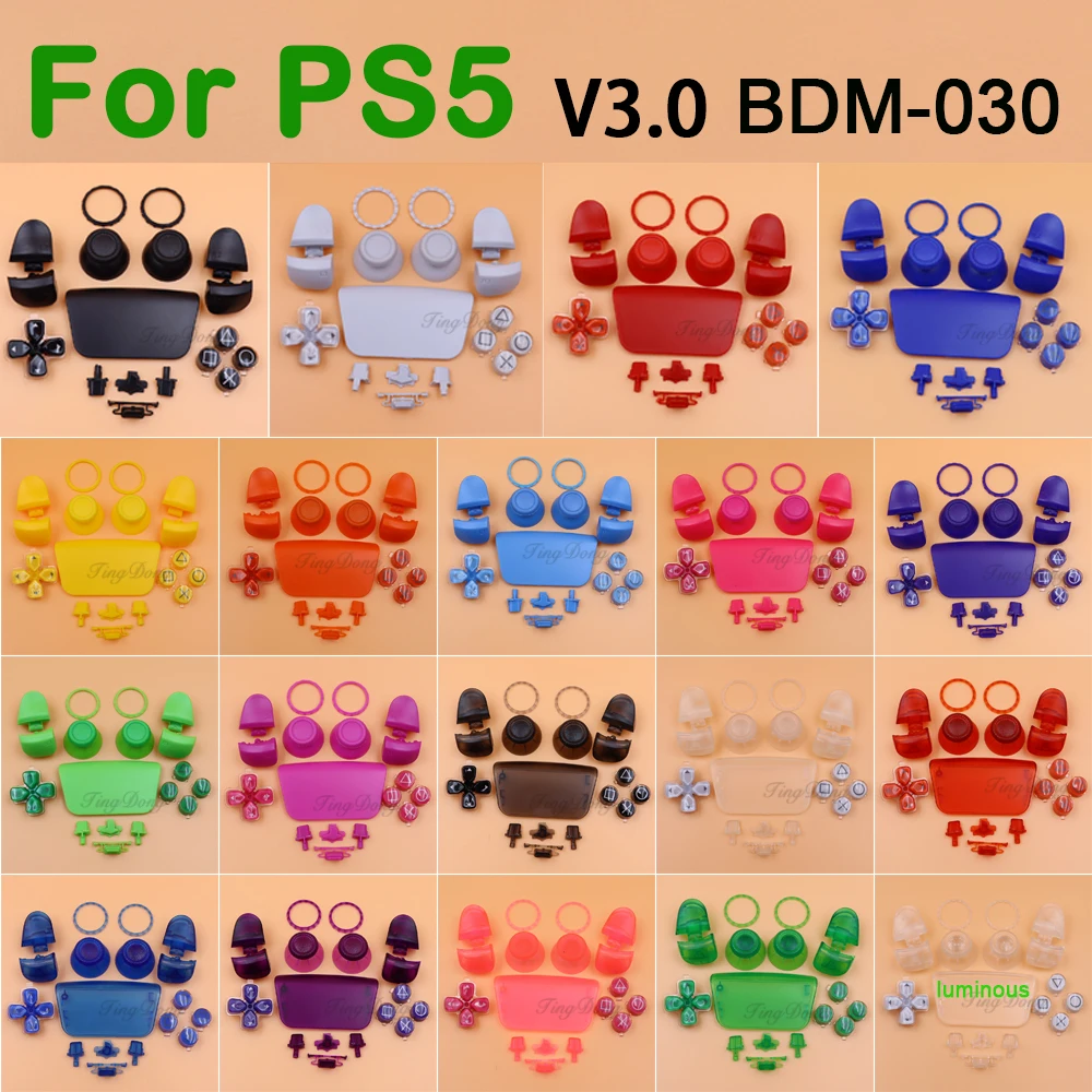 

Full set Game controller button accessories For PS5 V3.0 BDM-030 D-Pad Crystal Keys L1 R1 L2 R2 trigger button Thumb Stick caps